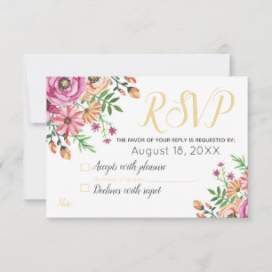 Respuesta de Boda Moderna Floral Melocotón