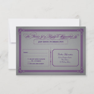 Respuesta de Boda Morado Metálico y Gris
