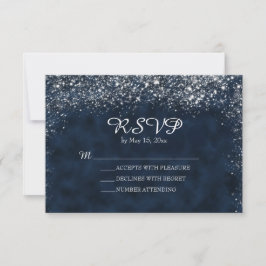 Respuesta de boda Navy Blue y White Stardust