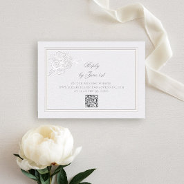 Respuesta de Boda QR elegante y formal Peony Moder