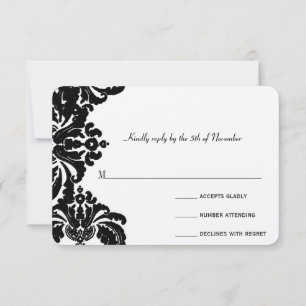 Respuesta de Boda Real Black Damask
