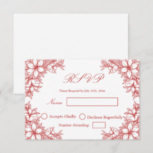 Respuesta de Boda Roja con gráficos florales ornam