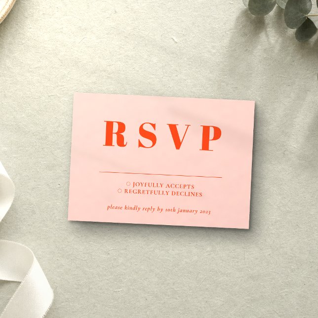 Respuesta de Boda RSVP Rosa Naranja (Subido por el creador)