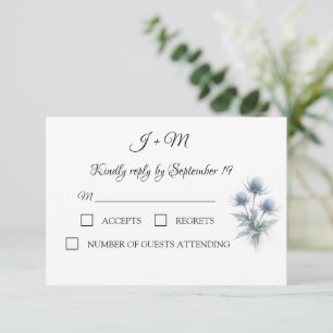 Respuesta de Boda Simple de Cardo Azul Escocés