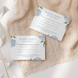 Respuesta de Boda Simple de Hortensia Azul con Opc