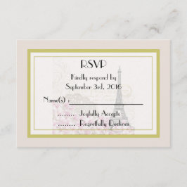 Respuesta de Boda Torre Eiffel Vintage