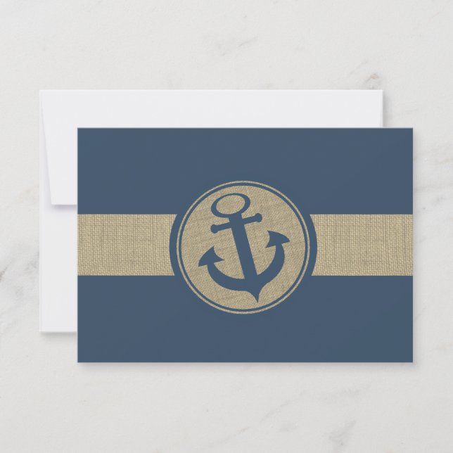 Respuesta de bodas de la Marina Anchor Blue Stripe (Anverso)