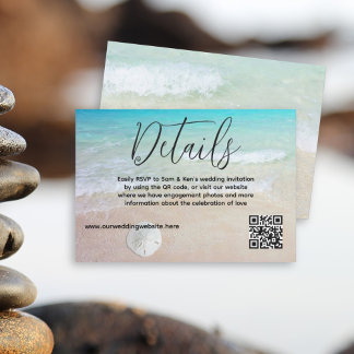 Respuesta de bodas QR en línea Playa del Océano