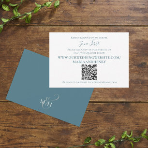 Respuesta de código QR azul elegante y simple mini