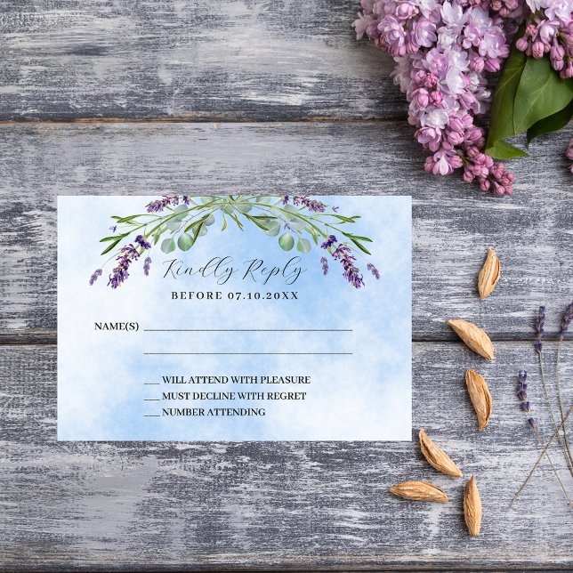 Respuesta de confirmación de boda azul con vegetac (Subido por el creador)