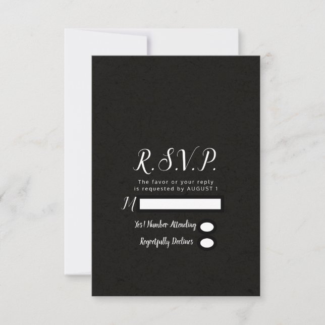 Respuesta de confirmación de boda minimalista chic (Anverso)