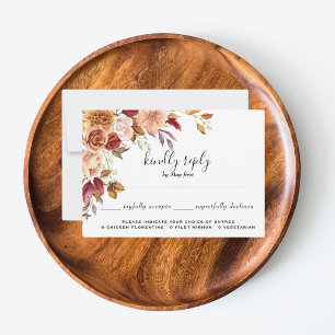 Respuesta de elección de comida de boda floral en