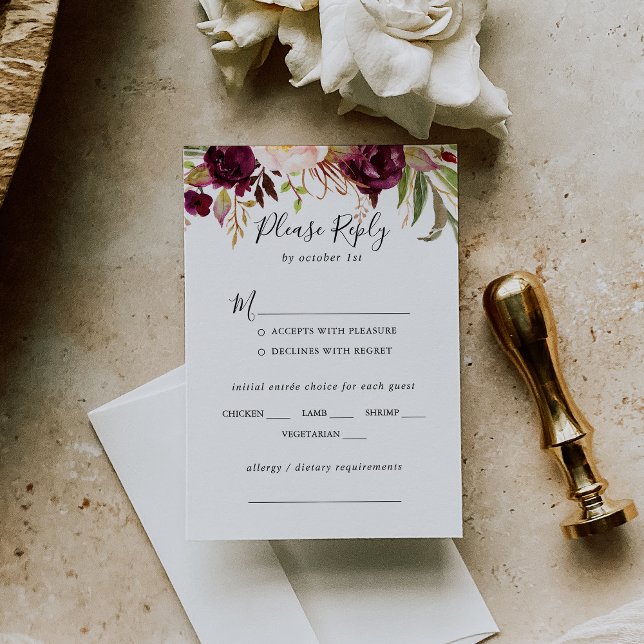 Respuesta de Elección de Menú de Boda Floral Boho  (Subido por el creador)