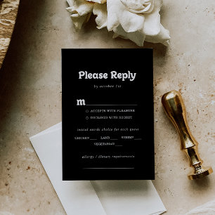 Respuesta de elección de menú de boda minimalista