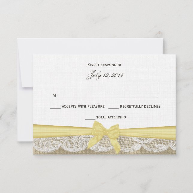 Respuesta de encaje romántico y reverso amarillo (Anverso)