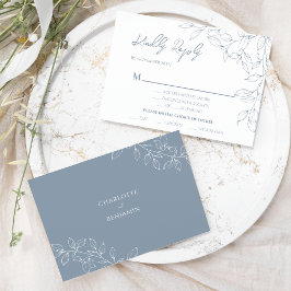 Respuesta de Entrada de Boda de Hoja Mínima Azul P