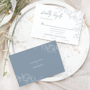 Respuesta de Entrada de Boda de Hoja Mínima Azul P
