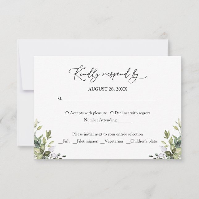 Respuesta de Eucalyptus RSVP de color de agua verd (Anverso)