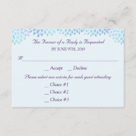 Respuesta de Hydrangea Blue Boda RSVP 3 Enárboles