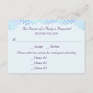 Respuesta de Hydrangea Blue Boda RSVP 3 Enárboles
