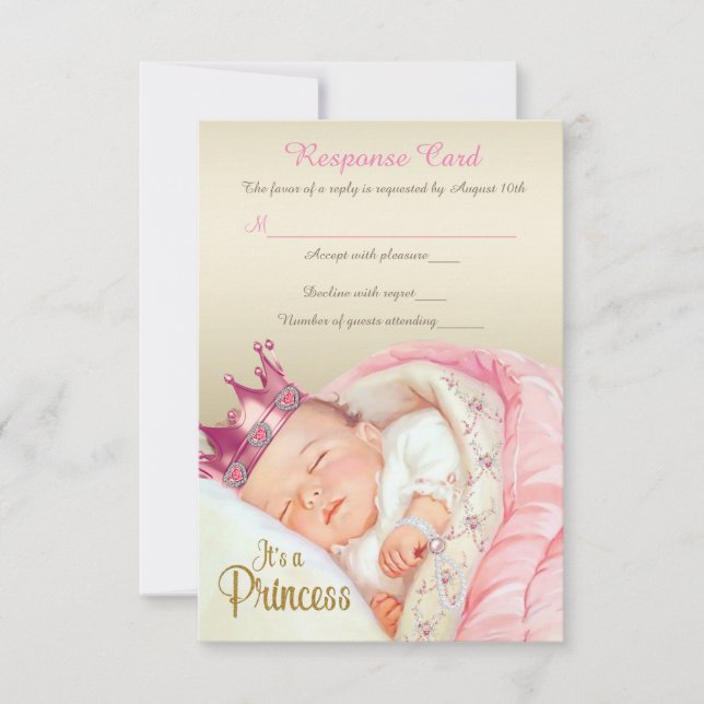 Respuesta de invitación de baby shower de princesa (Anverso)