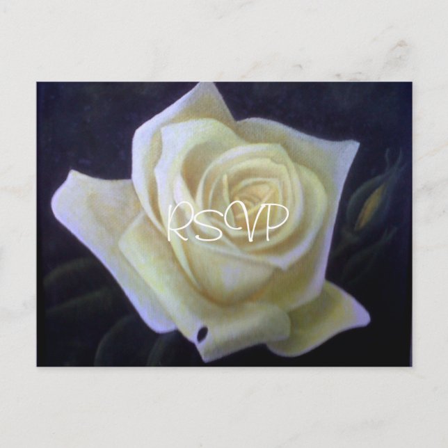 Respuesta de Invitación de Boda con Foto de Rosa B (Anverso)