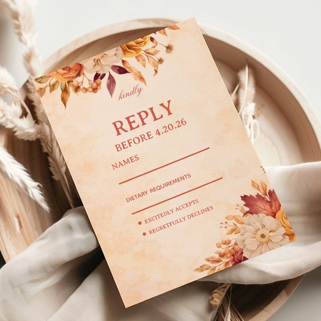 Respuesta de Invitado Floral de Otoño Elegante (Subido por el creador)