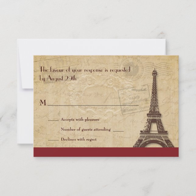 Respuesta de la boda de destino de París (Anverso)