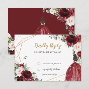 Respuesta de la princesa Quinceañera floral de Rub