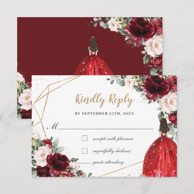 Respuesta de la princesa Quinceañera floral de Rub (Anverso / Reverso)