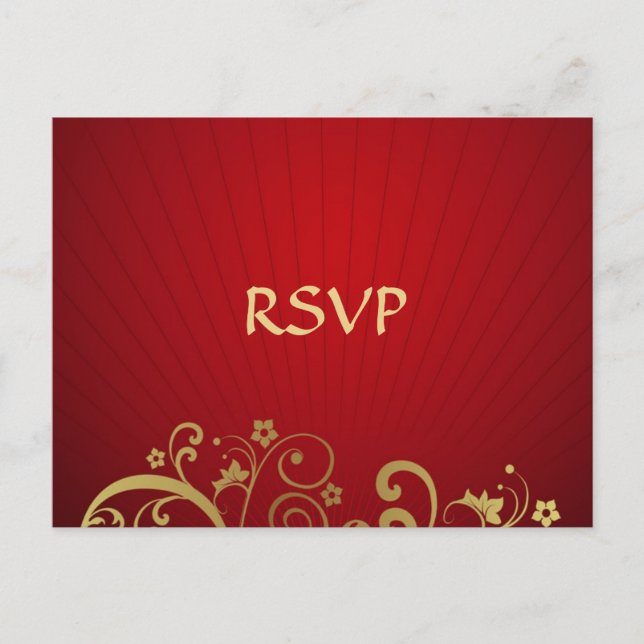 Respuesta de la tarjeta postal Red and Gold Swirl (Anverso)