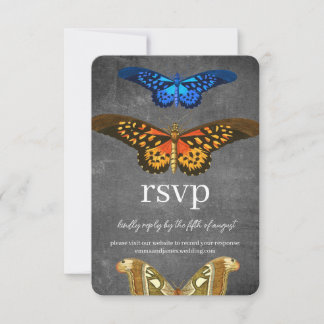 Respuesta de mariposa vintage Tarjeta de sitio Bod