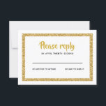Respuesta de Mitzvah de Bat, Purpurina blanco y or<br><div class="desc">Esta tarjeta de inserción de moda incluye letras en negrita en la parte delantera, con un aspecto en capas en purpurina dorado y blanco, y una parte posterior de color sólido. Agregue el texto utilizando el formulario de plantilla. Cambie el tipo de letra, el diseño y los colores utilizando la...</div>