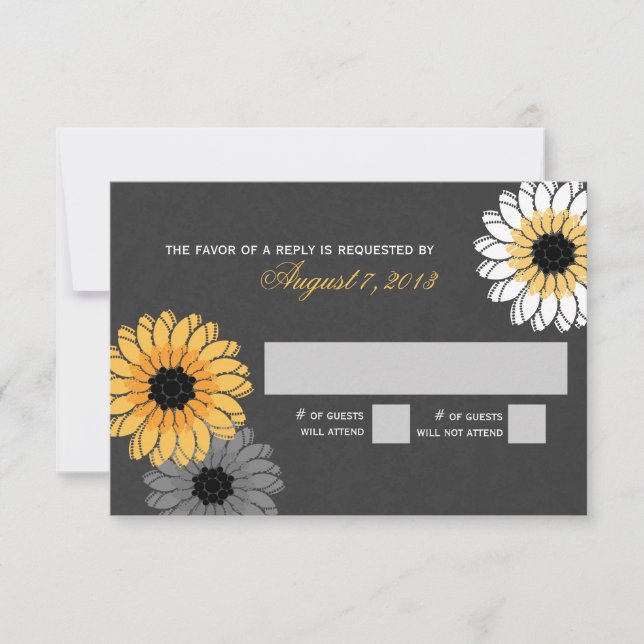 Respuesta de pizarra y flores grises y amarillas (Anverso)