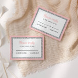 Respuesta de Pnk y Silver Bat Mitzvah<br><div class="desc">Esta tarjeta de inserción de moda incluye letras en negrita en la parte delantera con un aspecto en capas en purpurina plateado y blanco, y una parte posterior de color sólido. Agregue el texto utilizando el formulario de plantilla. Cambie el tipo de letra, el diseño y los colores utilizando la...</div>
