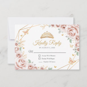 Respuesta de Quinceañera Floral Rosa Dorado