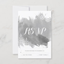 Respuesta de RSVP a boda de invierno gris de acuar