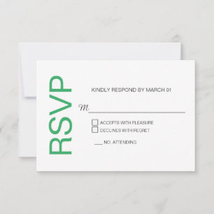 Respuesta de RSVP a la boda blanca verde del Mar M