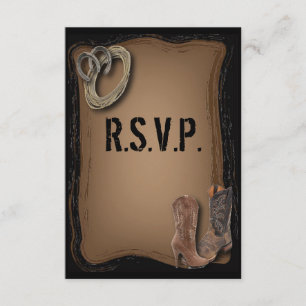respuesta de RSVP a la boda de cowboy en el país o
