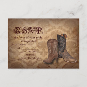 respuesta de RSVP a la boda de Cowboy occidental