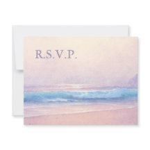 Respuesta de RSVP a la boda de la playa del mar de