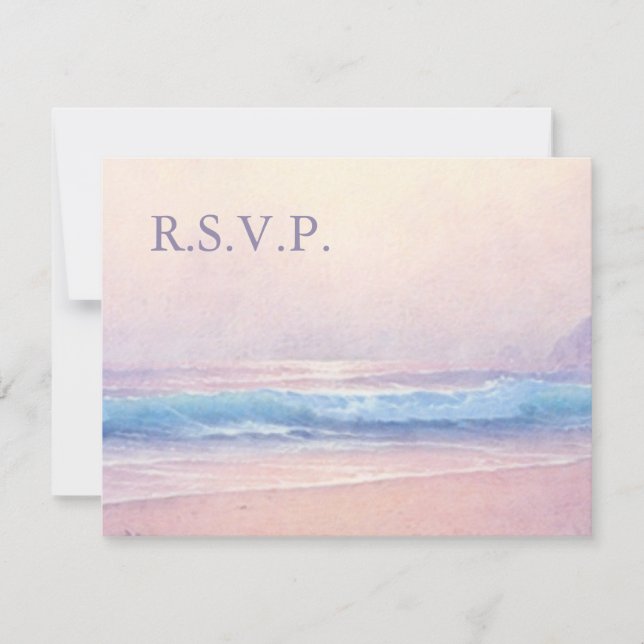 Respuesta de RSVP a la boda de la playa del mar de (Anverso)