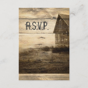 Respuesta de RSVP a la boda de un viejo granero en