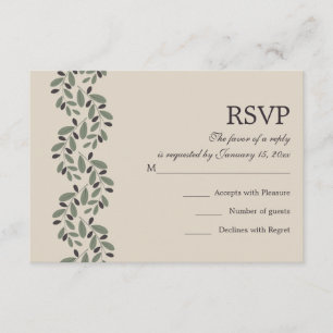 Respuesta de RSVP a la boda en garland de rama de 