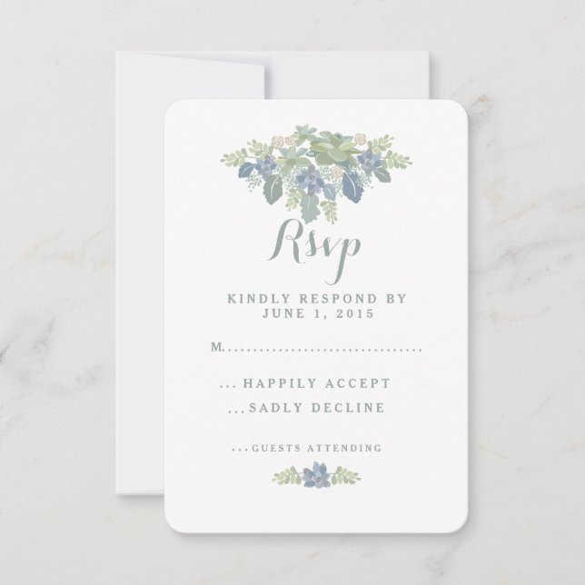 Respuesta de RSVP a la exitosa boda con flores en  (Anverso)