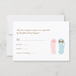 Respuesta de RSVP a su boda de arena y sus sandali