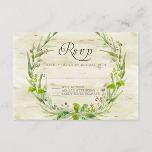 Respuesta de RSVP BOHO Rústica de semillas de hoja