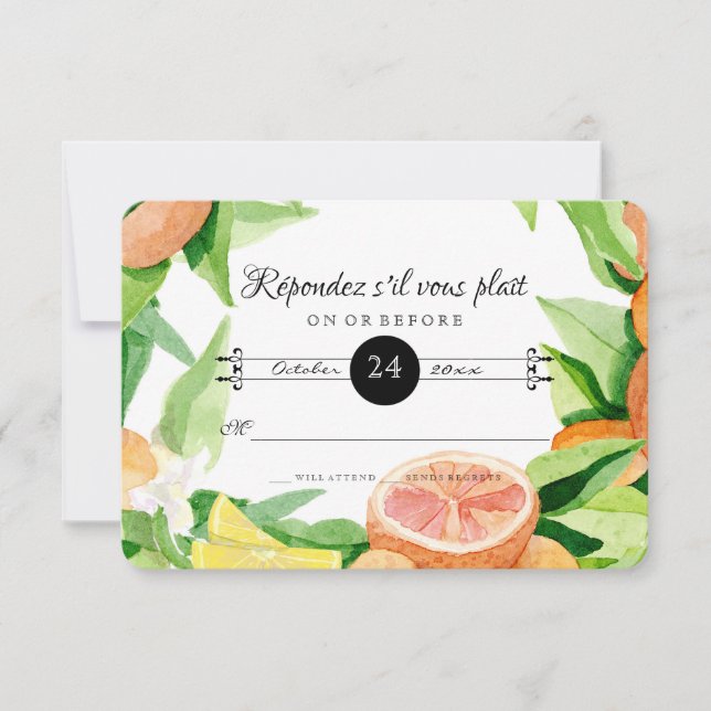Respuesta de RSVP Citrus Naranja Kumquat Lemon Lea (Anverso)
