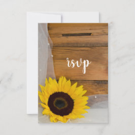 Respuesta de RSVP de boda campestre con girasol y