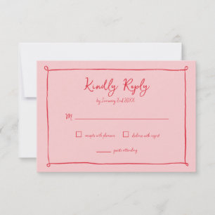 Respuesta de RSVP de boda con marco dibujado a man
